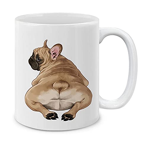 Amazon.com: MUGBREW French Bulldog Butt Looking Back Ceramic